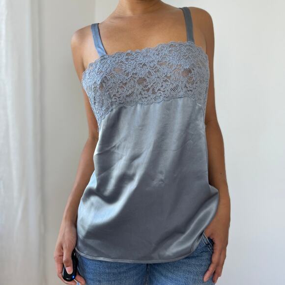 Italian Vintage Satin & Lace Slip Cami (M) - Picture 1 of 8